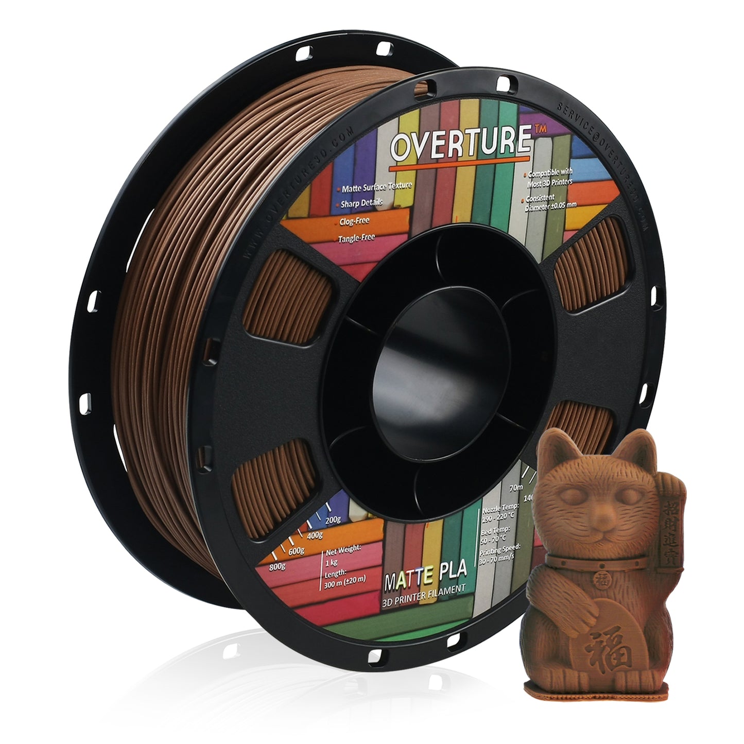 Overture Matte PLA Filament 1.75mm