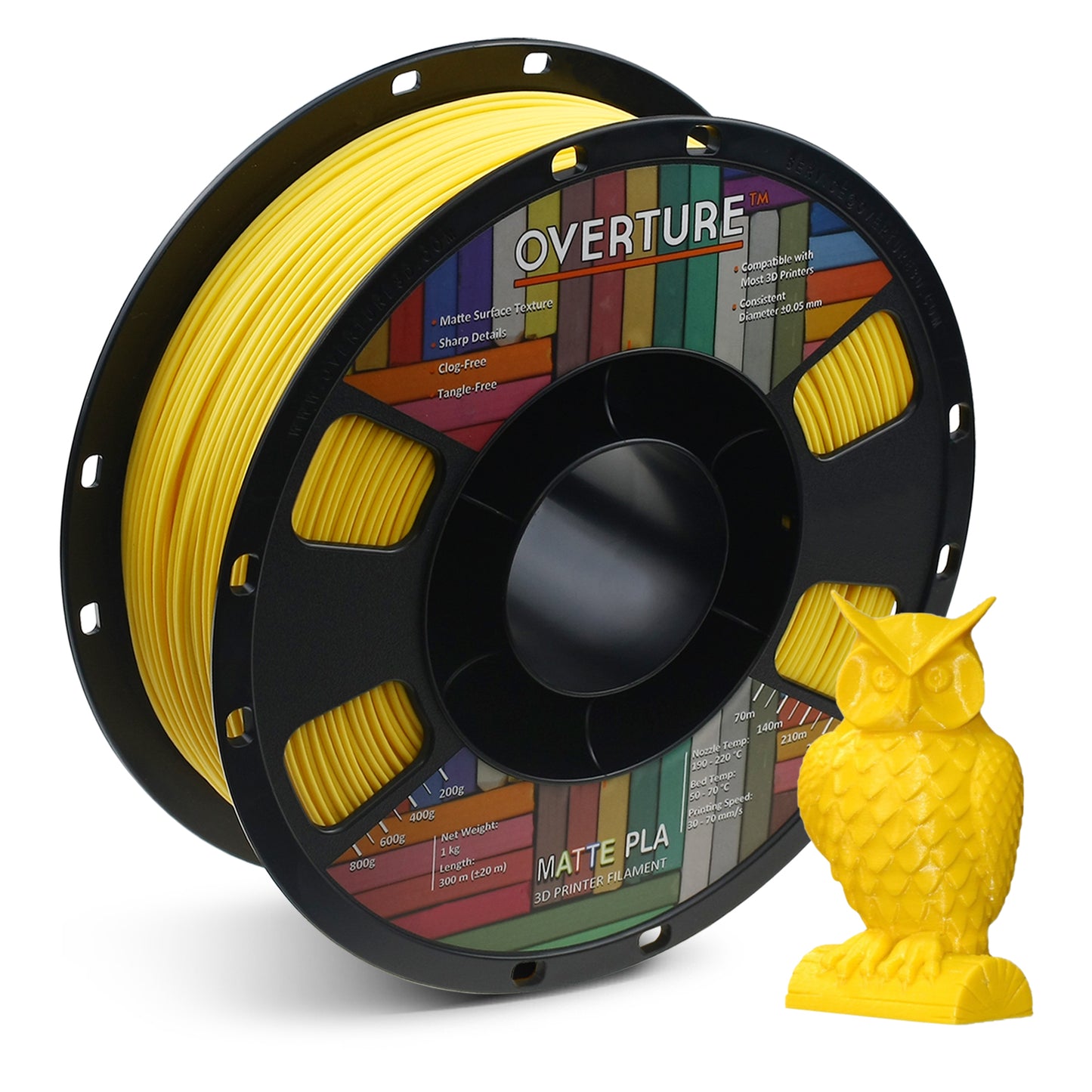 Overture Matte PLA Filament 1.75mm