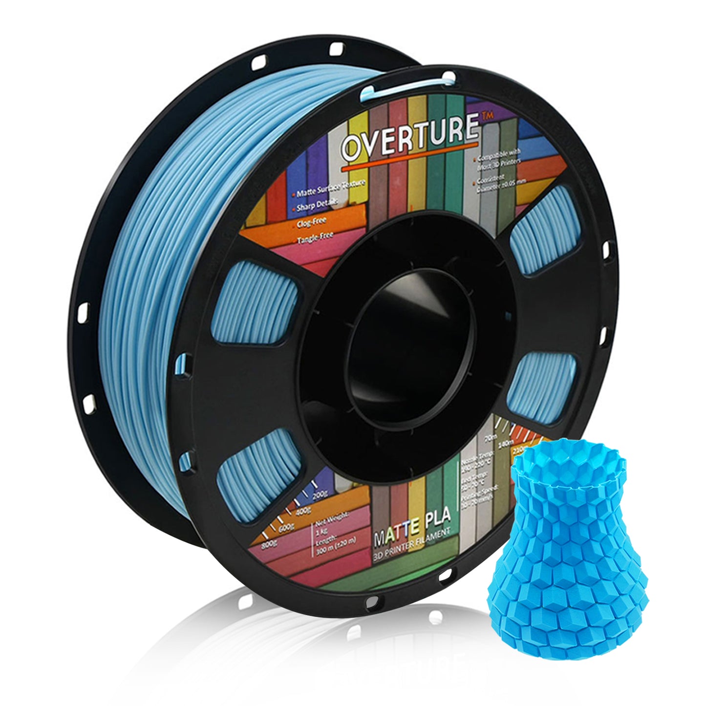 Overture Matte PLA Filament 1.75mm