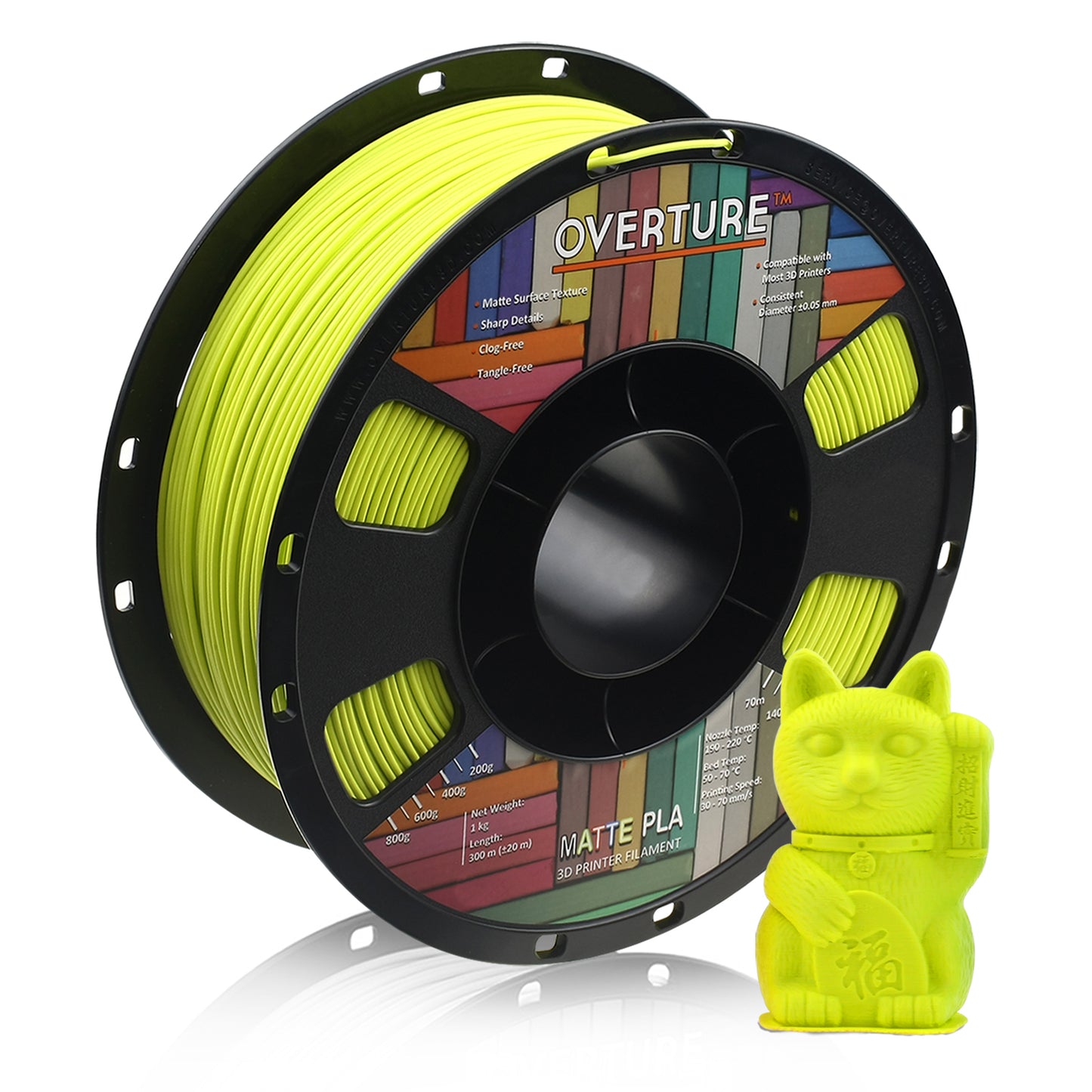 Overture Matte PLA Filament 1.75mm